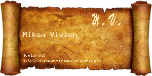 Miksa Vivien névjegykártya